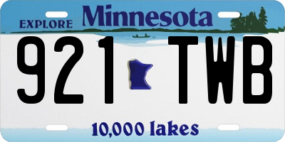 MN license plate 921TWB