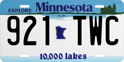 MN license plate 921TWC