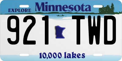 MN license plate 921TWD
