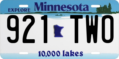 MN license plate 921TWO