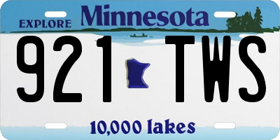 MN license plate 921TWS