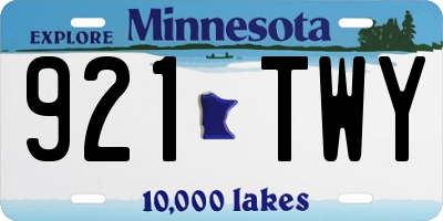 MN license plate 921TWY