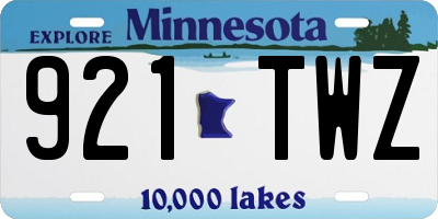 MN license plate 921TWZ