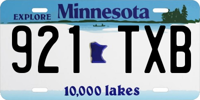 MN license plate 921TXB