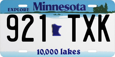 MN license plate 921TXK