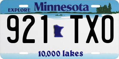 MN license plate 921TXO
