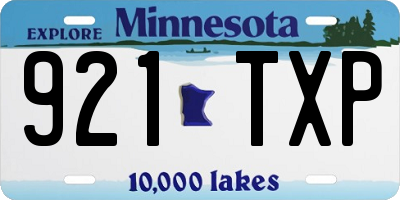 MN license plate 921TXP