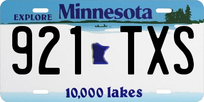 MN license plate 921TXS