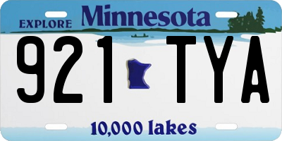 MN license plate 921TYA