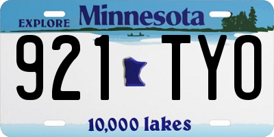 MN license plate 921TYO