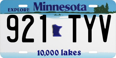 MN license plate 921TYV