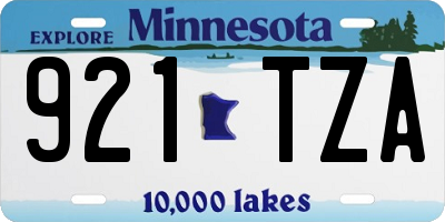 MN license plate 921TZA