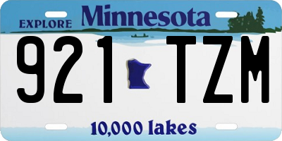 MN license plate 921TZM