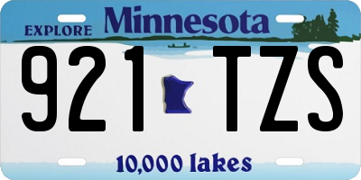 MN license plate 921TZS
