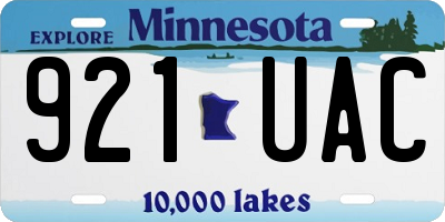 MN license plate 921UAC