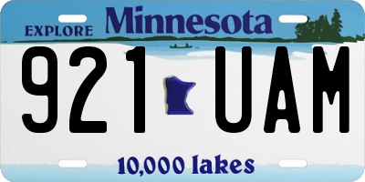 MN license plate 921UAM