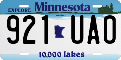 MN license plate 921UAO