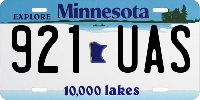 MN license plate 921UAS