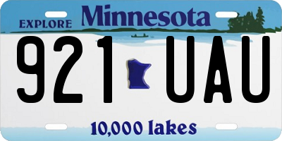 MN license plate 921UAU