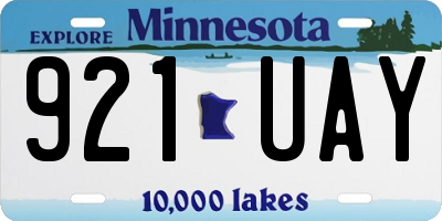 MN license plate 921UAY