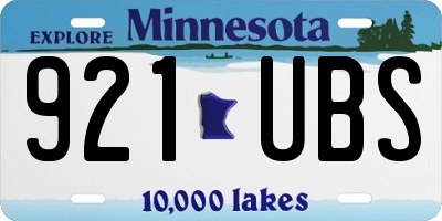 MN license plate 921UBS