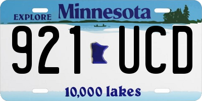 MN license plate 921UCD