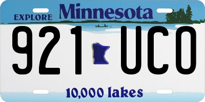 MN license plate 921UCO
