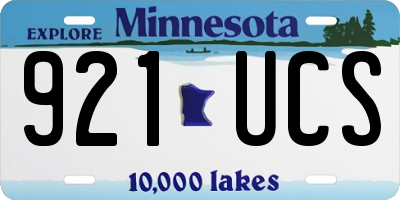 MN license plate 921UCS