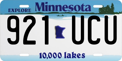 MN license plate 921UCU