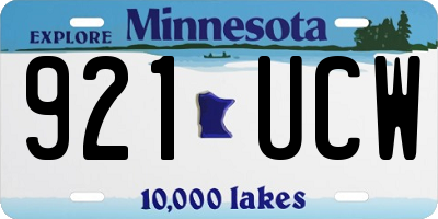 MN license plate 921UCW