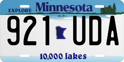 MN license plate 921UDA