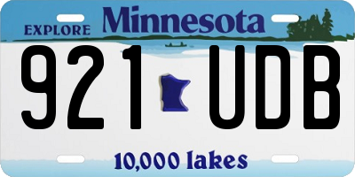 MN license plate 921UDB