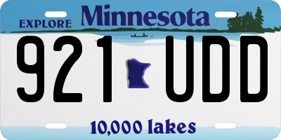 MN license plate 921UDD