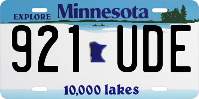 MN license plate 921UDE