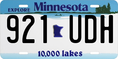 MN license plate 921UDH