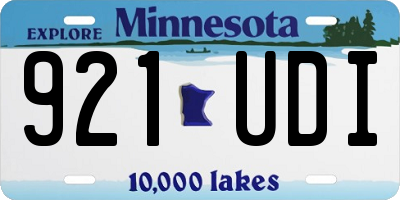 MN license plate 921UDI