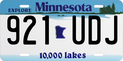 MN license plate 921UDJ