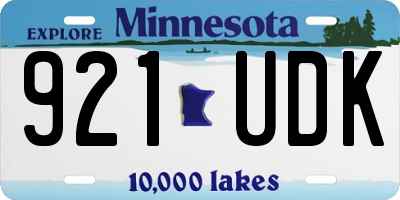MN license plate 921UDK