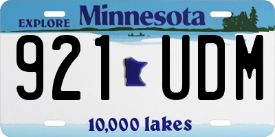 MN license plate 921UDM
