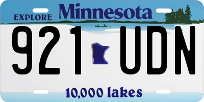 MN license plate 921UDN