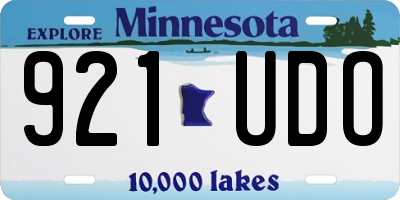 MN license plate 921UDO