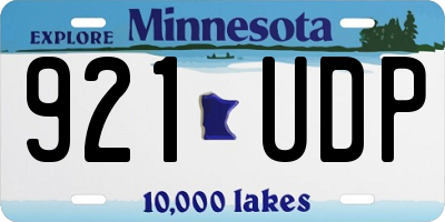 MN license plate 921UDP