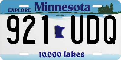 MN license plate 921UDQ