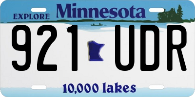 MN license plate 921UDR