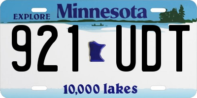 MN license plate 921UDT