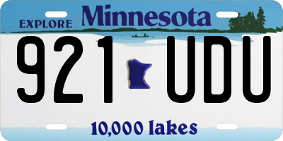 MN license plate 921UDU