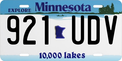 MN license plate 921UDV