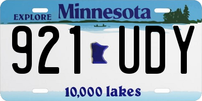 MN license plate 921UDY