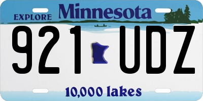MN license plate 921UDZ