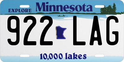 MN license plate 922LAG